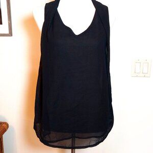 Ya LOS ANGELES SIZE M BLACK SHEER BACK SLEEVELESS BLOUSE TOP